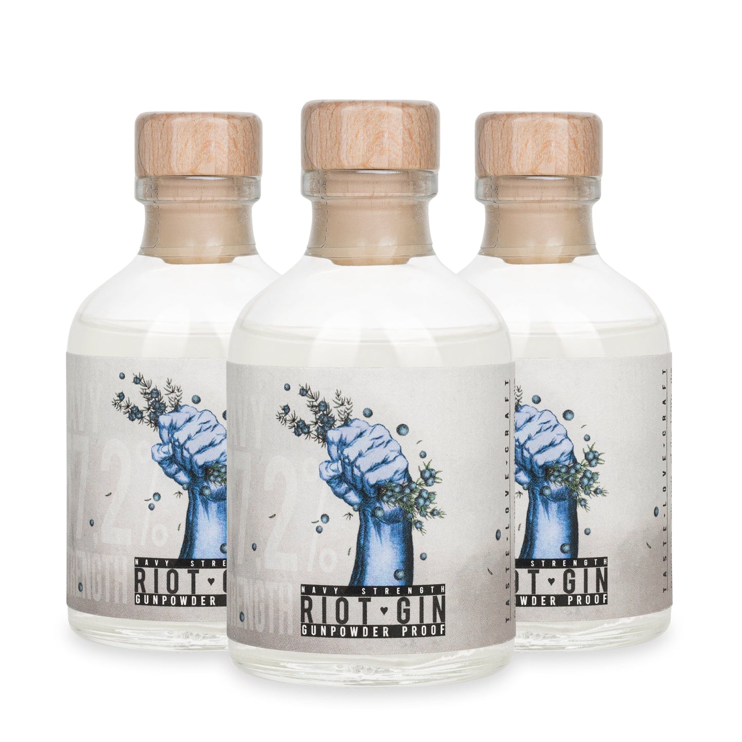 Riot Gin - Navy Strength - Mini | 57.2 % Vol. (0.05l) x 3 - Riot Gin
